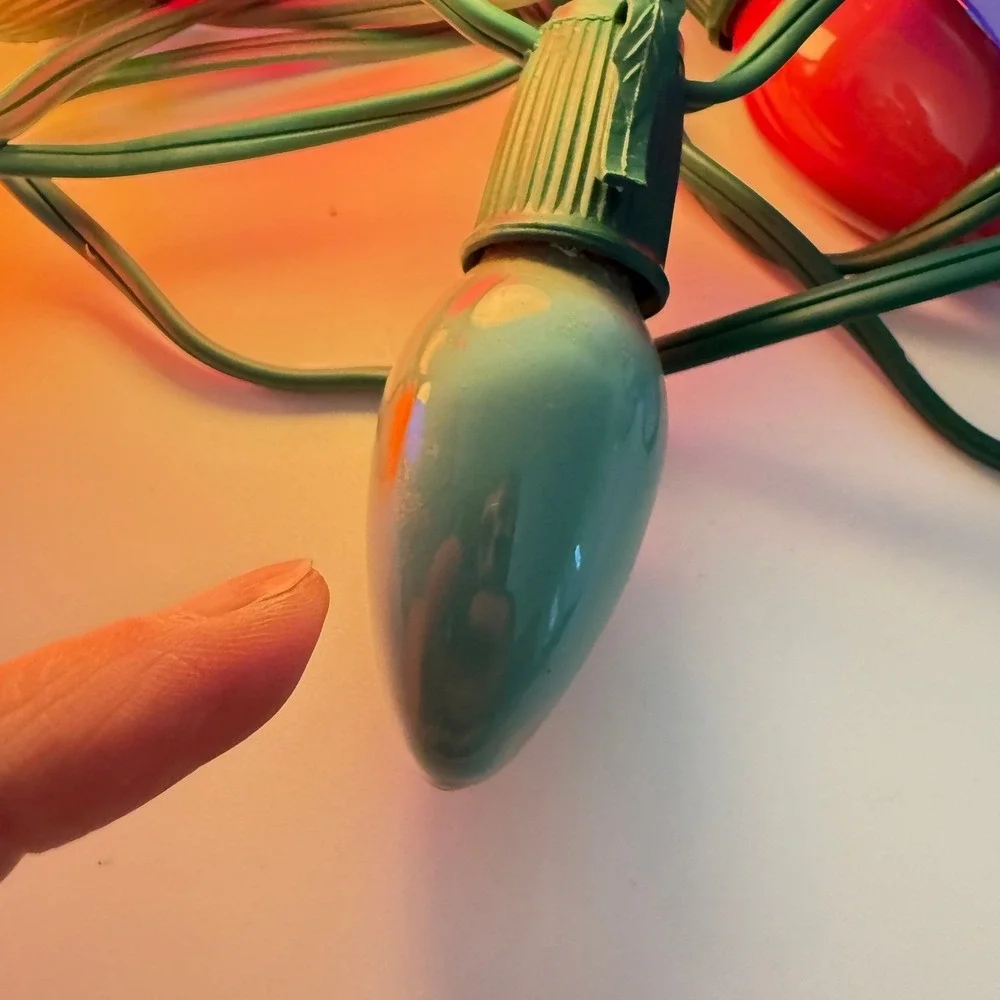 VTG 60s 70s Hoferts Outdoor Christmas Lights 25 Bulb C9 Multi Color Tested w Box